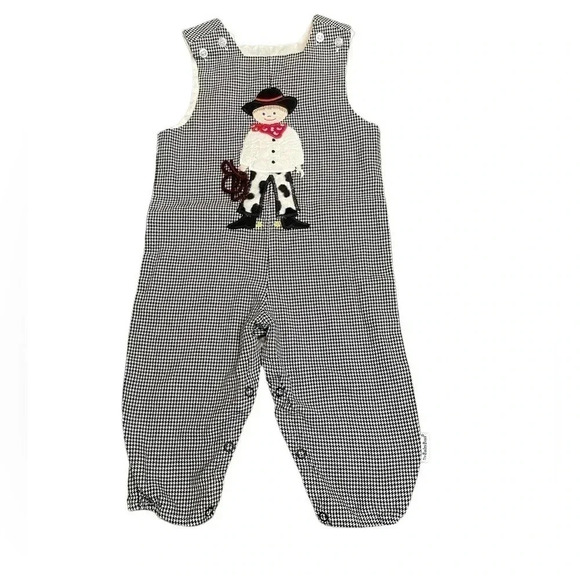 The Bailey Boys Other - The Bailey Boys Cowboy White Black One Piece  Vintage Baby Boys Pants size 12M